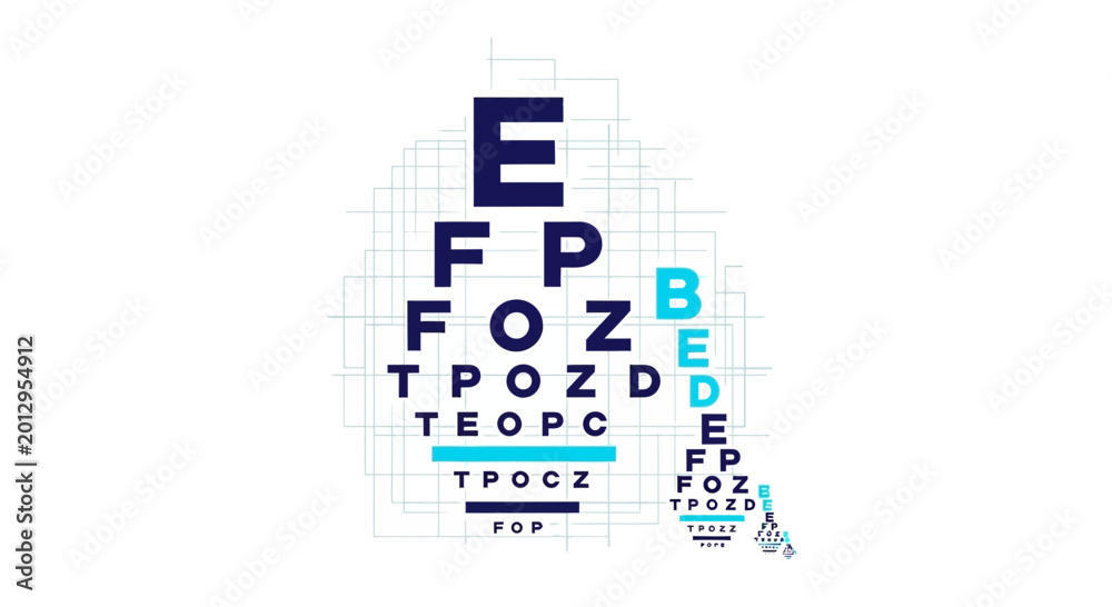 Obraz premium Eye Test Chart Visual Representation for Vision Health Diagnosis and Checking Eyesight