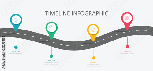 Foto Roadmap Infographic Vector