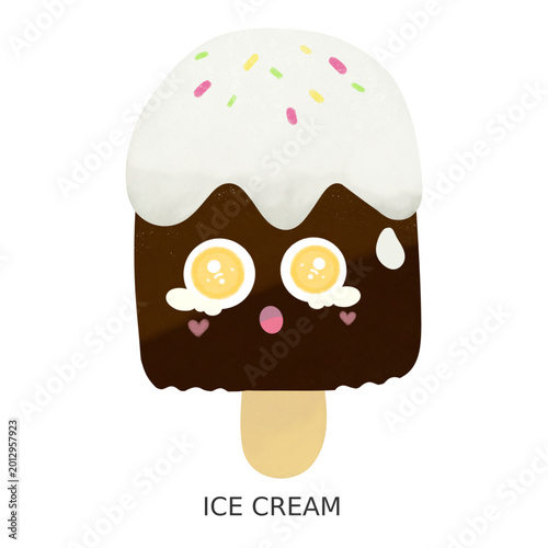 Tableau sur toile Adorable chocolate ice cream which is so cute.