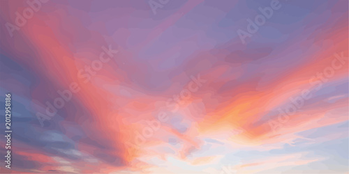 Obraz na płótnie Sunset sky with streaking clouds atmosphere streaking aeronautics