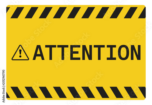Attention Banner Background with Black Yellow Diagonal Safety Lines and Blank Area for Text
