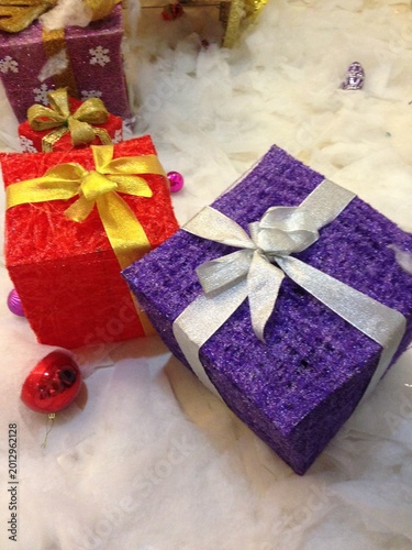 Colorful Gift Boxes With Decorative Ribbons