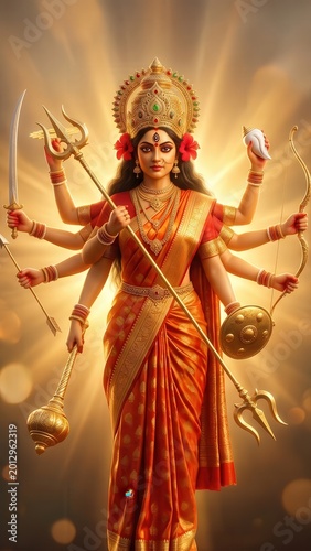 Durga Maa Portrait – Divine Warrior Goddess