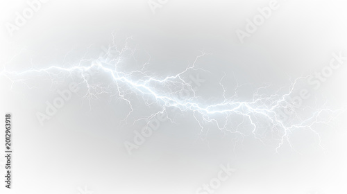 Bild auf Leinwand Lightning bolt striking through a clear sky creating a burst of light and energy