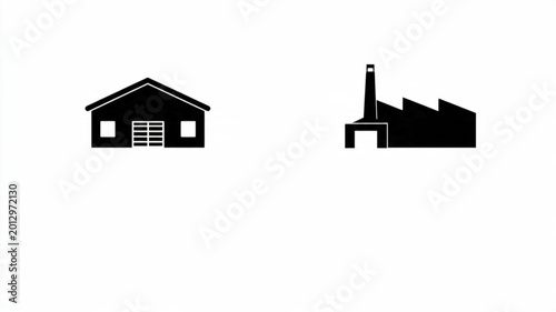 Canvastavla Industrial buildings and factory silhouettes.