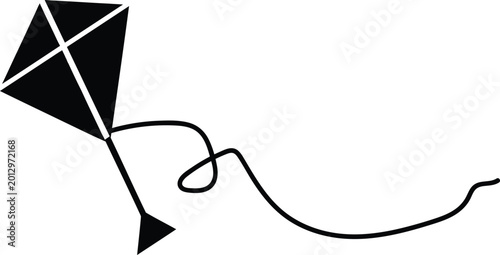 Cuadro en lienzo Simple black kite icon