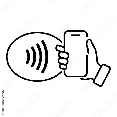 Foto Smartphone touch screen icon with hand finger tap and click gesture