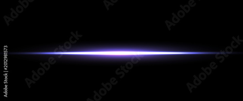 Radiant light. Straight glowing beam with intense center and dark fade edges. Suitable for digital interfaces and futuristic motion effects.