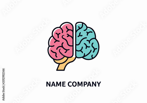 Foto Creative Brain Logo With Abstract Artistic Visual Identity