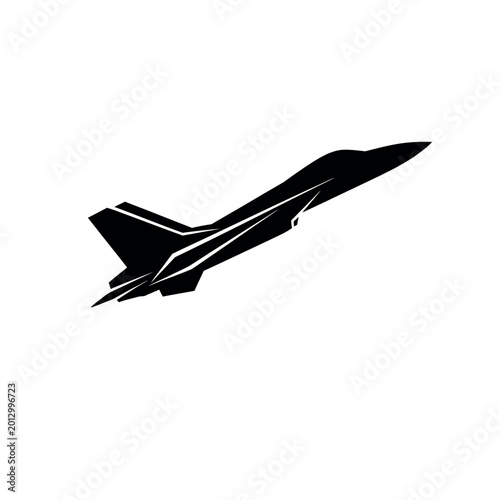 Foto Silhouette of a modern fighter jet in flight 1.