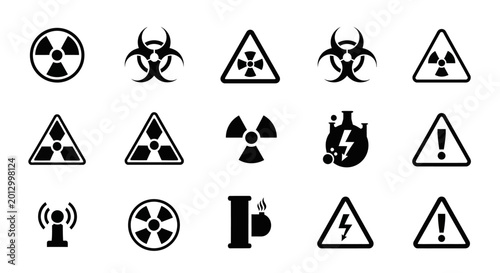 Slika na platnu Radiation warning signs and symbols.