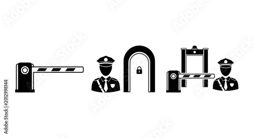 Bild auf Leinwand Security guards with access control gates.