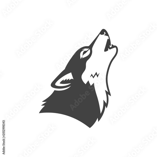 Howling Wolf Silhouette Illustration.
