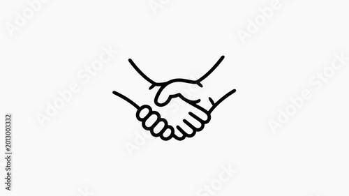 Minimalist Handshake Line Art Animation