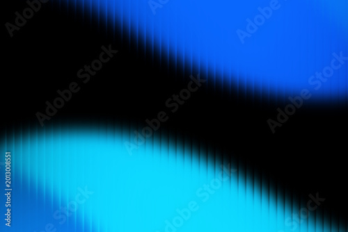 Photos Fluid blue waves with vertical ribbing over solid black background