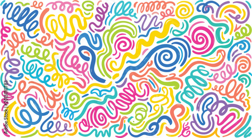 Quadro su tela Colorful seamless pattern vector illustration featuring vibrant candy, lollipops