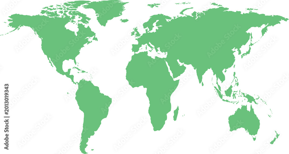 Obraz premium premium Green world map, global illustration, vector map, geography icon vector illustration