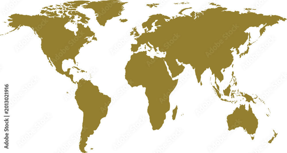 Obraz premium premium Golden World Map, Vector Globe Illustration, Brown Earth Map, Geography Icon vector illustration
