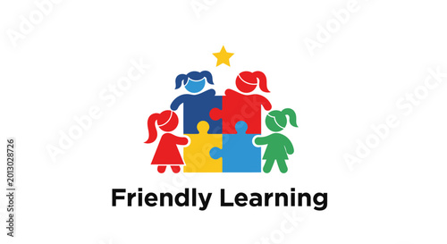 Friendly Learning logo with colorful children puzzle pieces.
