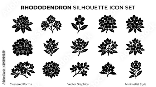Rhododendron Flower Vector Illustration | Botanical Floral Artwork | Elegant Mountain Bloom Design
