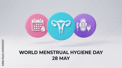 World menstrual hygiene day may 28 icons of calendar uterus feminine hygiene