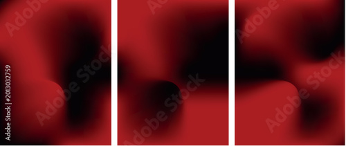 Obraz na płótnie Dramatic set of three vertical backgrounds showcasing intense red and deep black mesh gradients