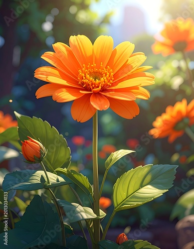 Sunny orange flower