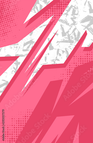 Modern pink geometric jersey background with abstract grunge elements and sharp layered shapes
