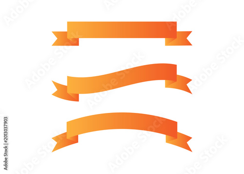Three orange ribbons in different styles Free Download Three orange ribbons in different styles - GFXLoad