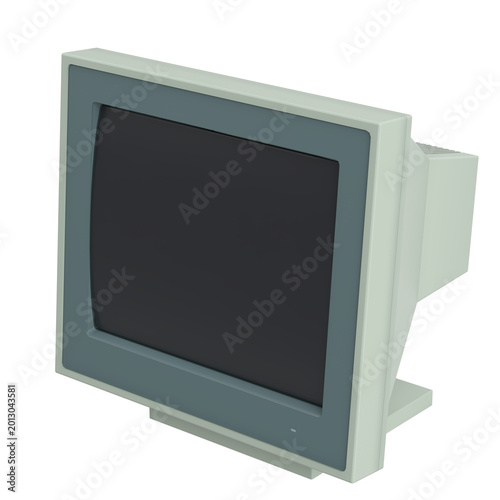 3D rendering illustration of a Vintage PC Monitor