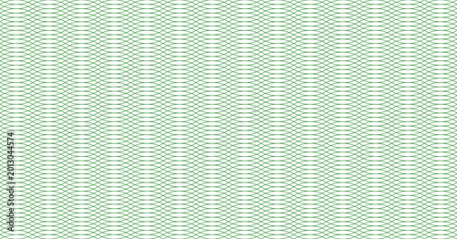 Guilloche wave pattern for certificate watermarks and money backgrounds. Seamless security green texture ideal for passport designs, bank documents, and authentic paper verification elements.