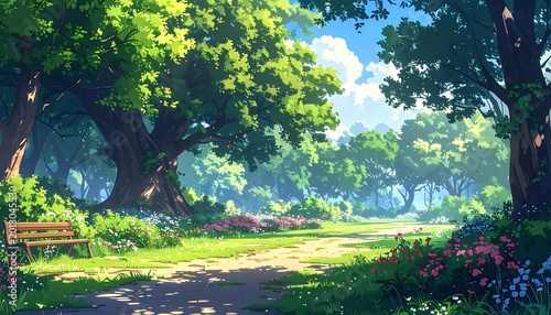 Sunny park pathway (1)