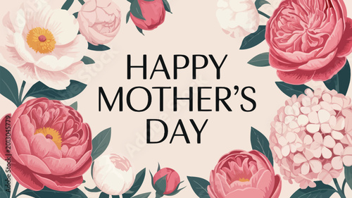 Schilderij op canvas Floral arrangement with a happy mother s day message perfect for celebrations