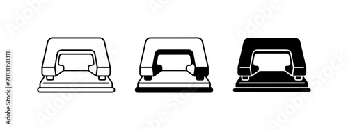 Photos Office Punch Set, Paper Hole Punch Icons, Stationery Tool Vector Graphics