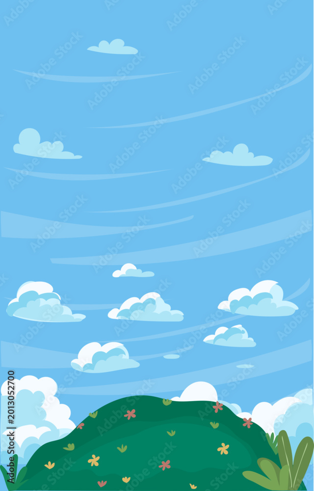 Obraz premium Soft Cloud Valley Landscape With Green Hills