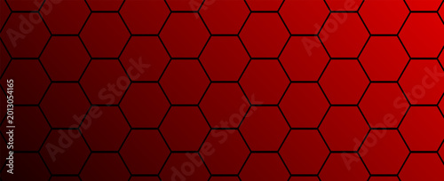 Seamless Red and Orange Honeycomb Hexagon Pattern Background Vector Illustration