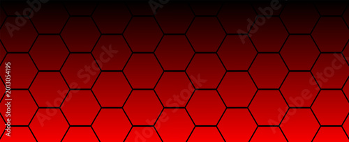 Seamless Red and Orange Honeycomb Hexagon Pattern Background Vector Illustration