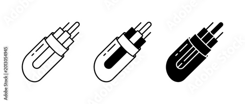 Tableau sur toile Light Bulb Icons, Vector Set: Incandescent, Fluorescent, LED Variations for Ener
