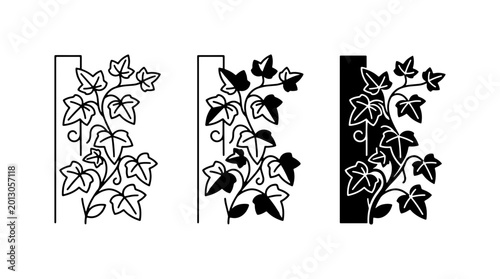фотографія Elegant Ivy Leaf Vector Designs, Botanical Decorative Elements, Vintage Floral O