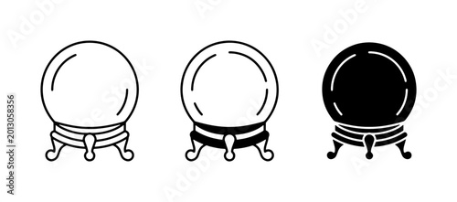 Foto Crystal Ball Icons, Fortune Telling Orb Graphics, Mystical Sphere Illustrations,