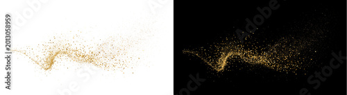 PNG  image of Golden glitter dust on transparent background