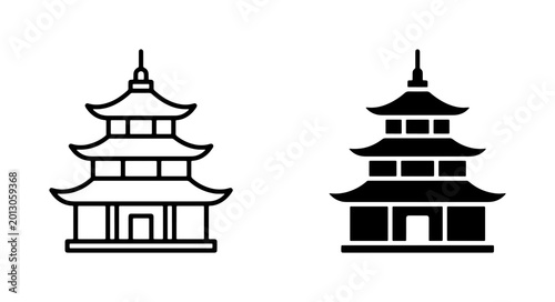 Photos Asian Pagoda Icons, Traditional Japanese Temple Architecture, Oriental Building