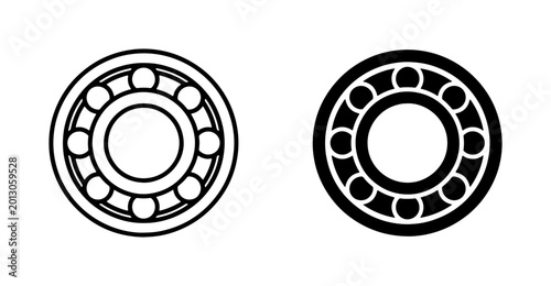 Schilderij op canvas Ball Bearing Icons, Mechanical Components, Industrial Parts, Engineering Element