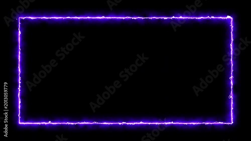 neon square frame overlay line animation. Neon sign in rectangle shape. live streaming neon text frame animation. Glowing neon square rectangle picture frame icon animation.
