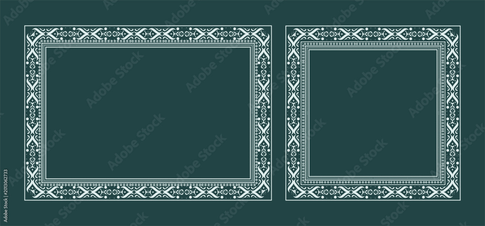 Naklejka premium Elegant Ornamental Border Frame Vector Design Set