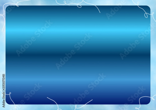 long blue ribbon cascades in flowing waves around a tall cylindrical object, resembling a vase or abstract sculpture.