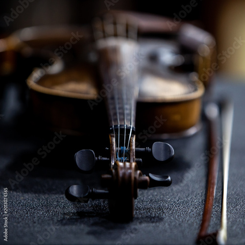 Violin fragment in dark tones