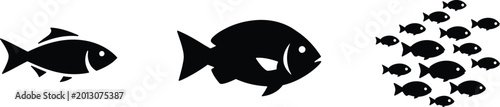 Fotografía Elongated Fin Fish Silhouette Vector Illustration - Exotic Aquarium Species and