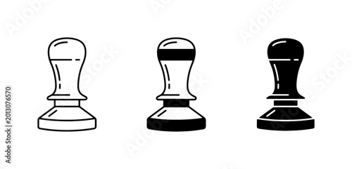 Photos Espresso Tamper Icons, Coffee Tool Vector Set, Barista Equipment Collection, Bla