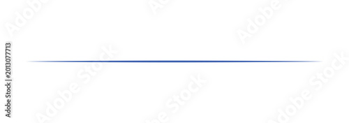 Minimalist Blue Horizontal Line Divider with Tapered Ends Vector Illustration
